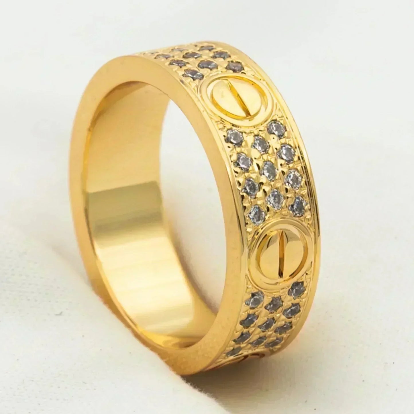 [Clara Jewels]LOVE RING 5.5MM DIAMONDS PAVED