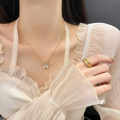 [Clara Jewels]FLOWER DIAMOND NECKLACE