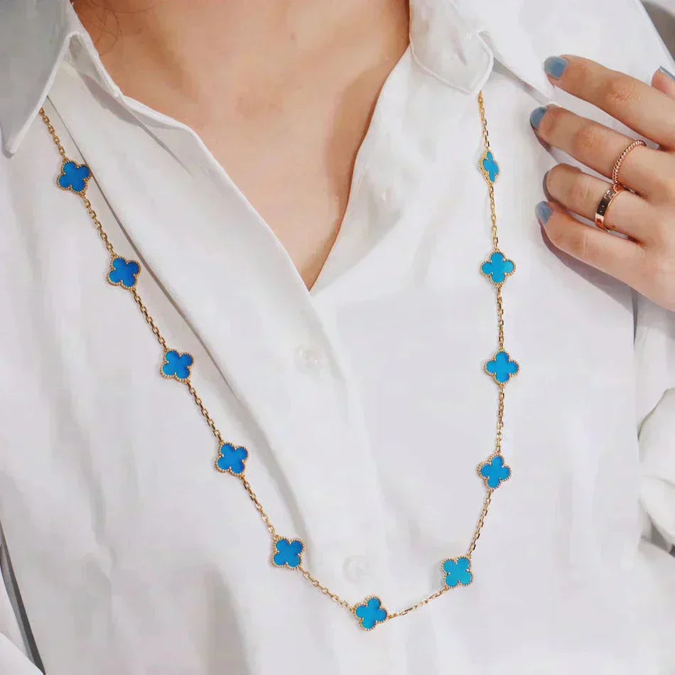 [Clara Jewels]CLOVER 20 MOTIFS TURQUOISE GOLD