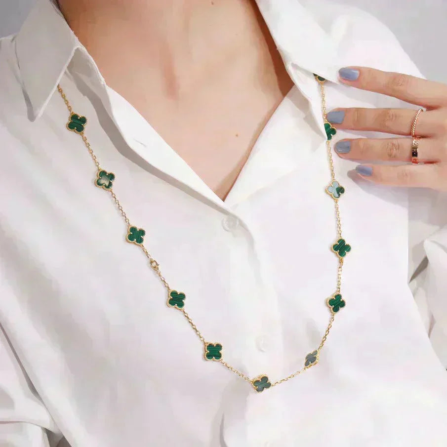 [Clara Jewels]CLOVER 20 MOTIFS MALACHITE GOLD