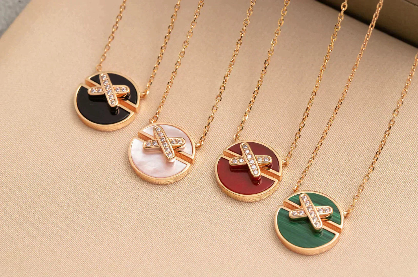[Clara Jewels]JEUX DE ROSE GOLD DIAMOND NECKLACE