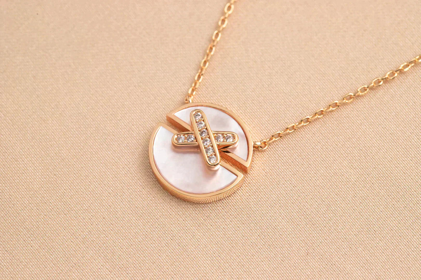 [Clara Jewels]JEUX DE ROSE GOLD DIAMOND NECKLACE