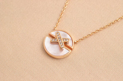 [Clara Jewels]JEUX DE ROSE GOLD DIAMOND NECKLACE