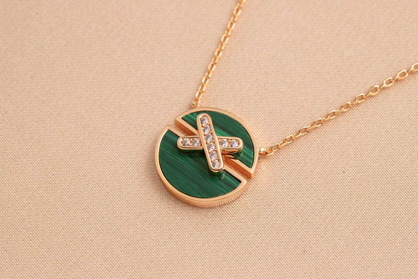 [Clara Jewels]JEUX DE PINK GOLD DIAMOND NECKLACE