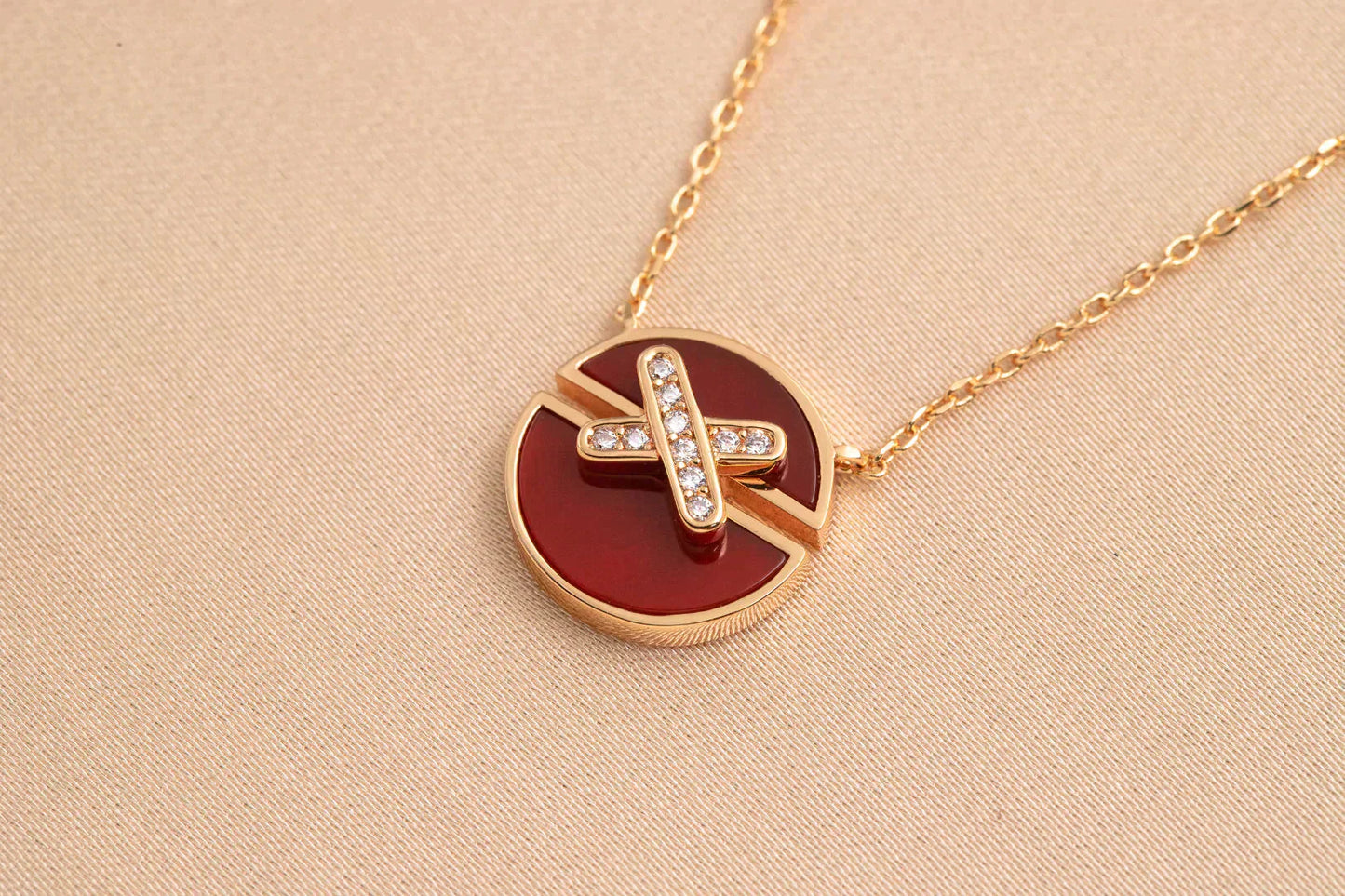 [Clara Jewels]JEUX DE ROSE GOLD DIAMOND NECKLACE