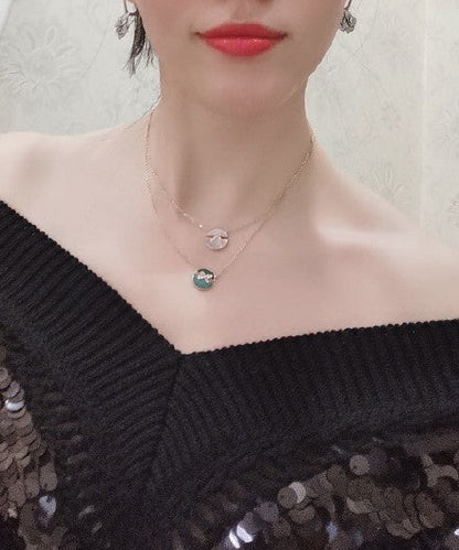 [Clara Jewels]JEUX DE PINK GOLD DIAMOND NECKLACE