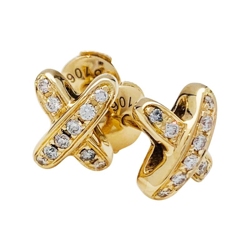 [Clara Jewels]JEUX DE GOLD DIAMOND EARRINGS