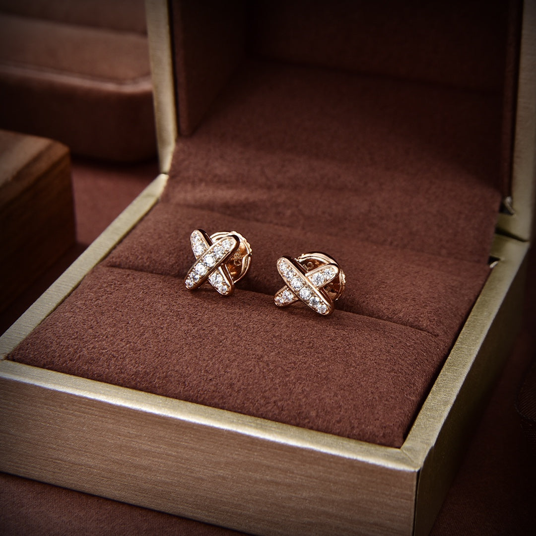 [Clara Jewels]JEUX DE GOLD DIAMOND EARRINGS