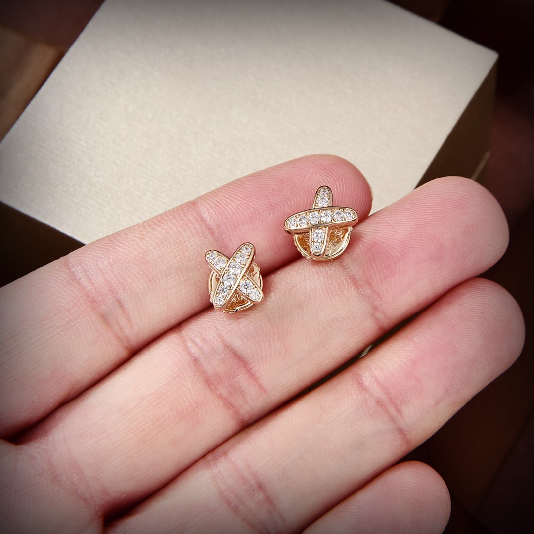 [Clara Jewels]JEUX DE GOLD DIAMOND EARRINGS