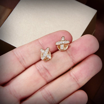 [Clara Jewels]JEUX DE GOLD DIAMOND EARRINGS