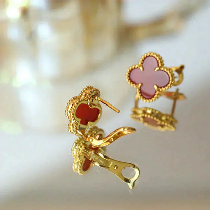 [Clara Jewels]CLOVER MEDIUM 1 MOTIFS CARNELIAN  EARRINGS