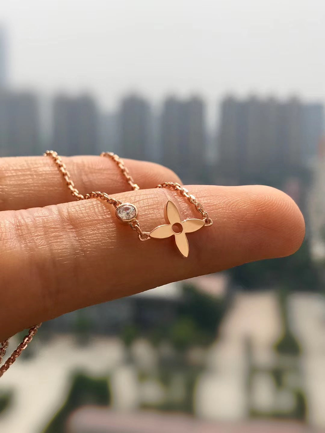 [Clara Jewels]BLOSSOM PENDANT PINK GOLD AND DIAMOND