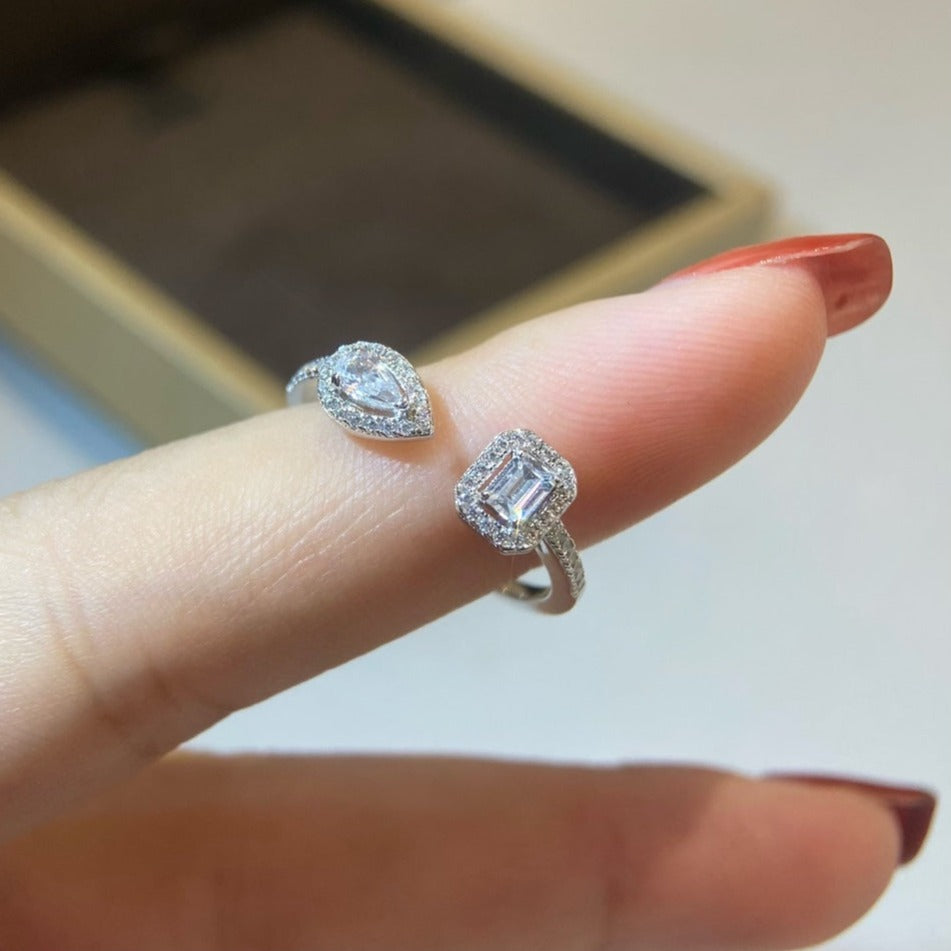 [Clara Jewely]MY TWIN TOI & MOI SILVER DIAMOND RING