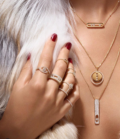 [Clara Jewely]LUCKY MOVE PM NECKLACE PINK GOLD DIAMOND