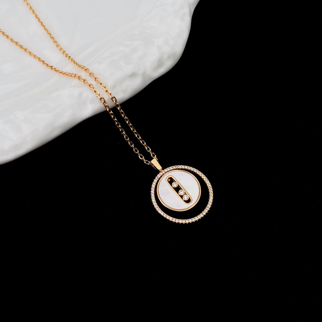 [Clara Jewely]LUCKY MOVE MM NACRE BLANCHE DIAMOND NECKLACE