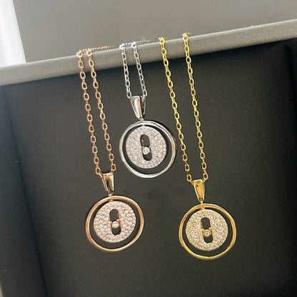 [Clara Jewely]LUCKY MOVER PM PAVED NECKLACE