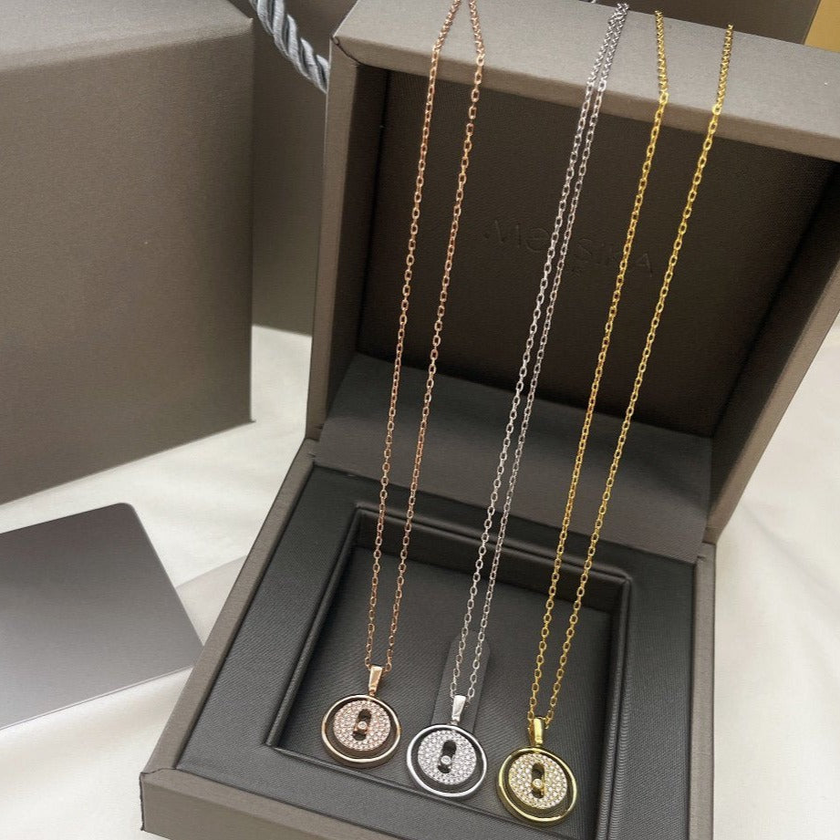 [Clara Jewely]LUCKY MOVER PM PAVED NECKLACE