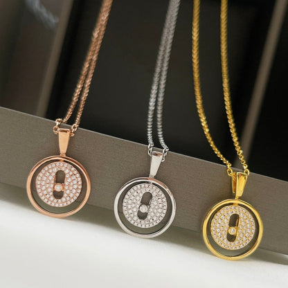 [Clara Jewely]LUCKY MOVER PM PAVED NECKLACE