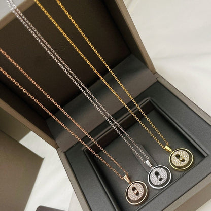 [Clara Jewely]LUCKY MOVER PM PAVED NECKLACE