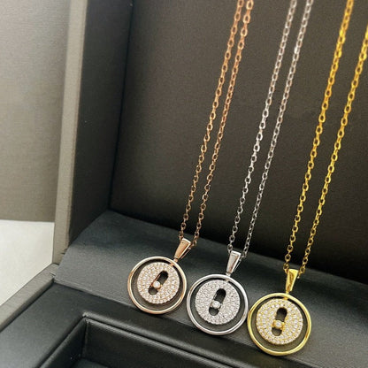 [Clara Jewely]LUCKY MOVER PM PAVED NECKLACE
