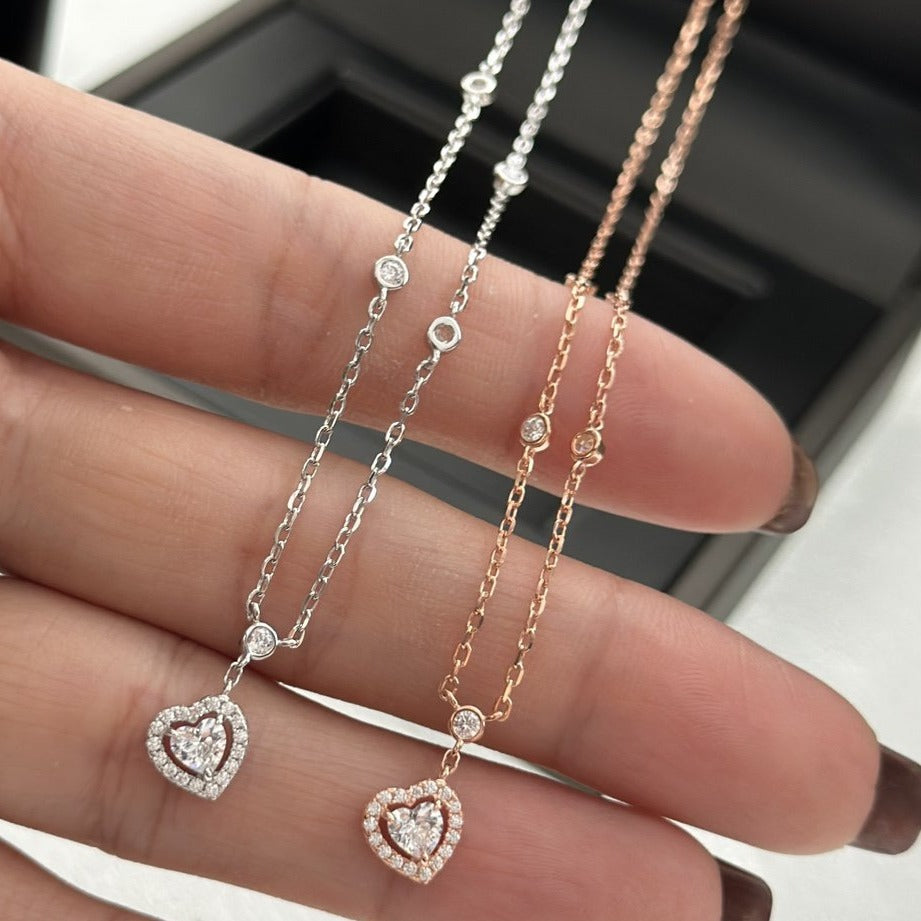 [Clara Jewely]JOY HEART DIAMOND NECKLACE