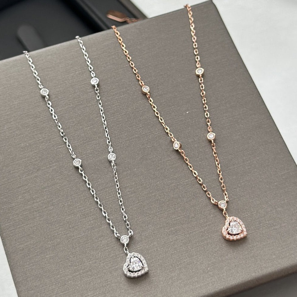 [Clara Jewely]JOY HEART DIAMOND NECKLACE