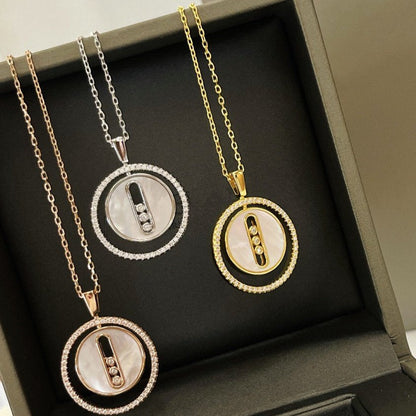 [Clara Jewely]LUCKY MOVE MM NACRE BLANCHE DIAMOND NECKLACE