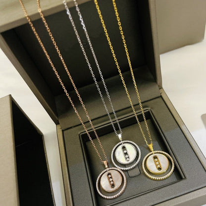 [Clara Jewely]LUCKY MOVE MM NACRE BLANCHE DIAMOND NECKLACE