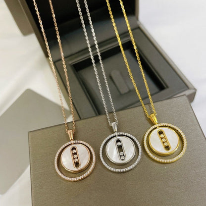 [Clara Jewely]LUCKY MOVE MM NACRE BLANCHE DIAMOND NECKLACE