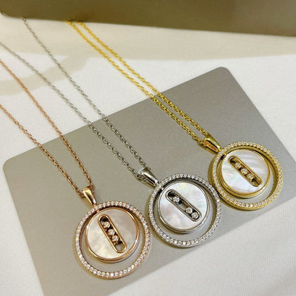 [Clara Jewely]LUCKY MOVE MM NACRE BLANCHE DIAMOND NECKLACE