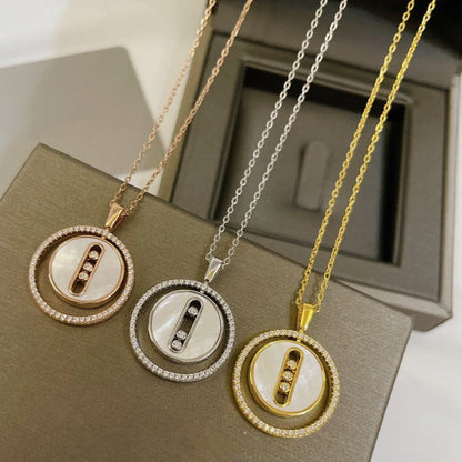 [Clara Jewely]LUCKY MOVE MM NACRE BLANCHE DIAMOND NECKLACE