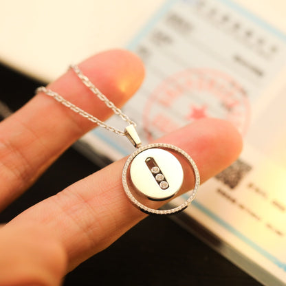 [Clara Jewely]LUCKY MOVE MM SILVER DIAMOND NECKLACE