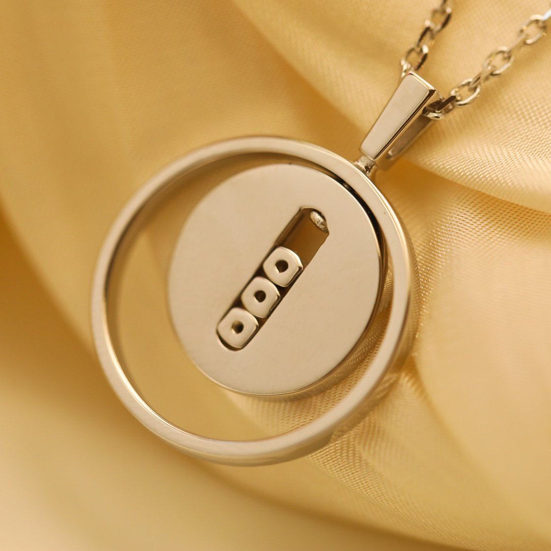 [Clara Jewely]LUCKY MOVE MM SILVER DIAMOND NECKLACE