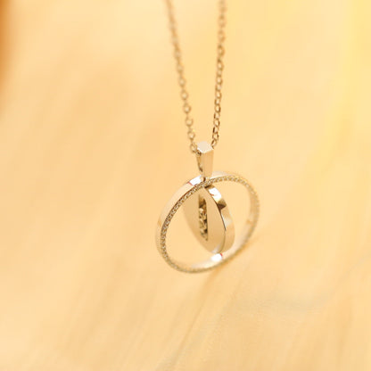[Clara Jewely]LUCKY MOVE MM SILVER DIAMOND NECKLACE
