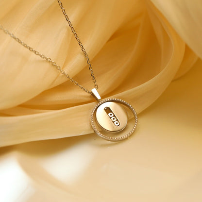 [Clara Jewely]LUCKY MOVE MM SILVER DIAMOND NECKLACE