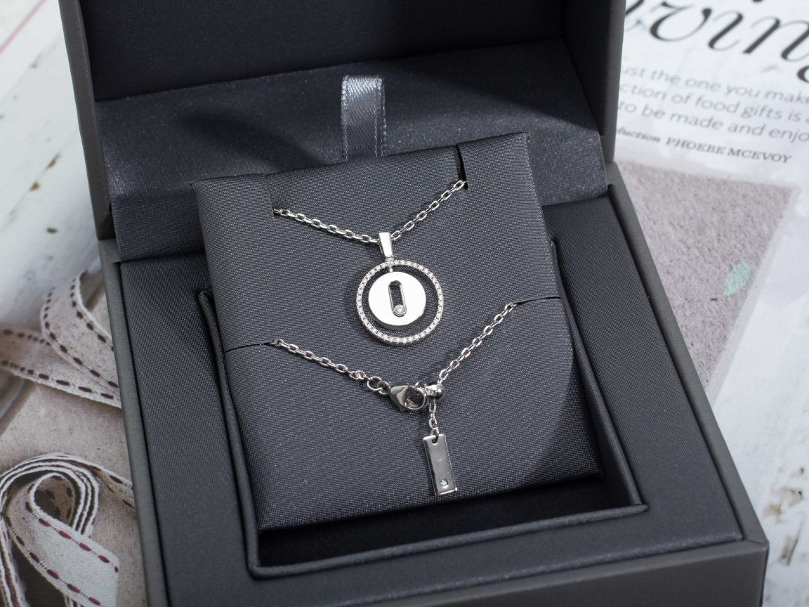 [Clara Jewely]LUCKY MOVE PM NECKLACE SILVER DIAMOND