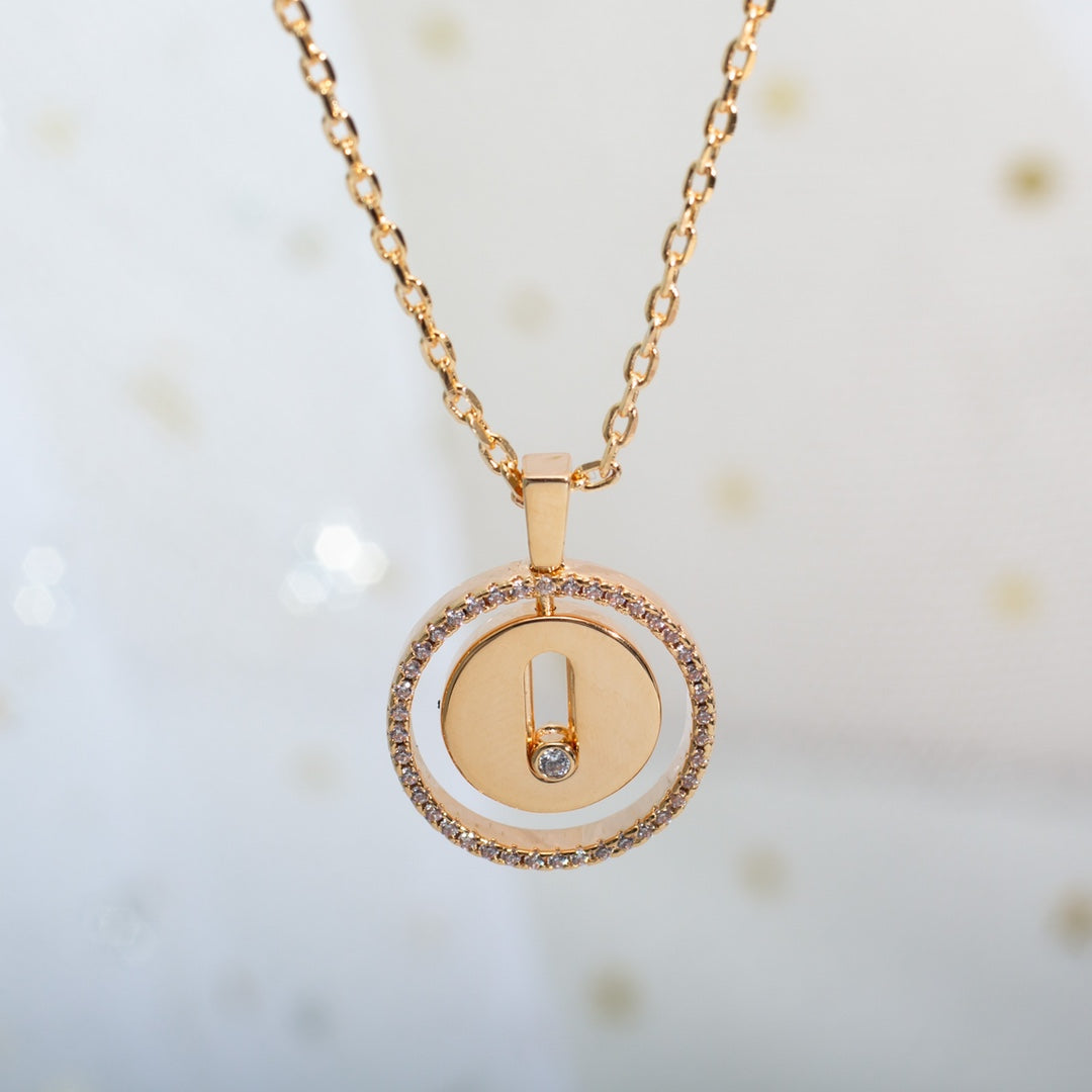 [Clara Jewely]LUCKY MOVE PM NECKLACE PINK GOLD DIAMOND