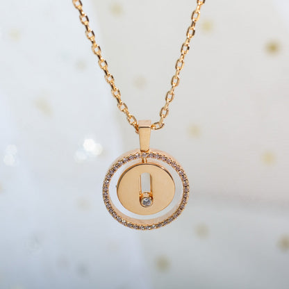 [Clara Jewely]LUCKY MOVE PM NECKLACE PINK GOLD DIAMOND