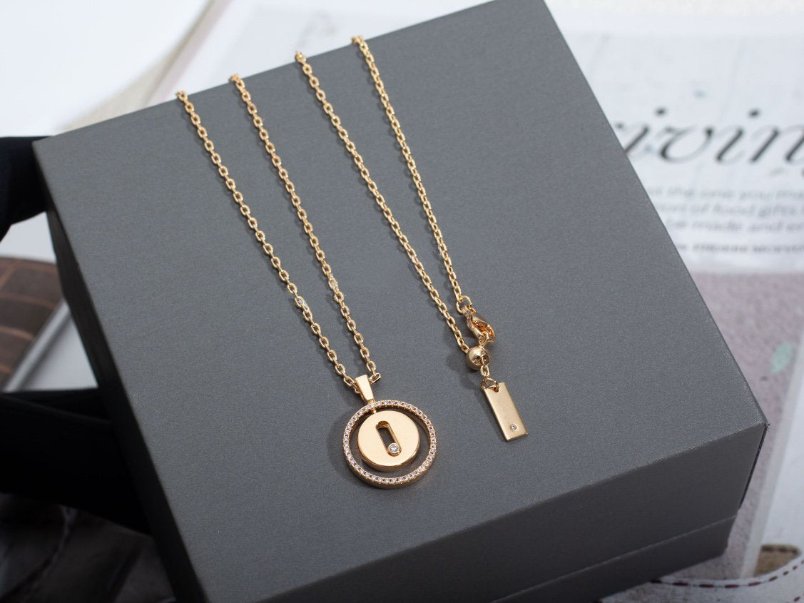 [Clara Jewely]LUCKY MOVE PM NECKLACE PINK GOLD DIAMOND