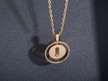 [Clara Jewely]LUCKY MOVE PM NECKLACE PINK GOLD DIAMOND