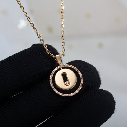 [Clara Jewely]LUCKY MOVE PM NECKLACE PINK GOLD DIAMOND