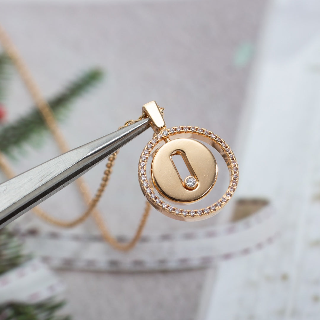 [Clara Jewely]LUCKY MOVE PM NECKLACE PINK GOLD DIAMOND