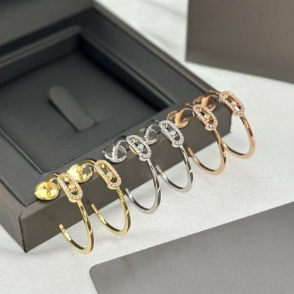 [Clara Jewely]CREOLES MOVE UNO PM DIAMOND EARRINGS