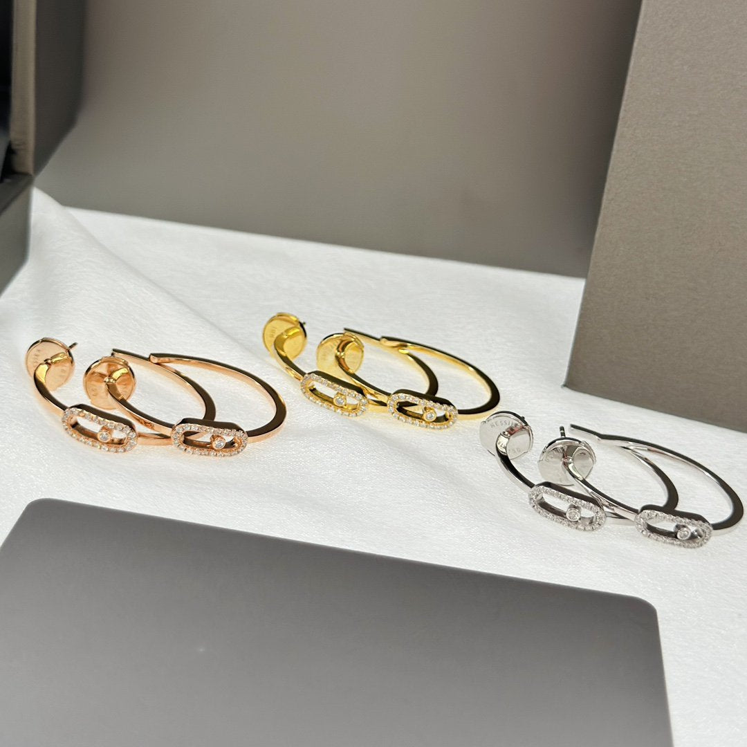 [Clara Jewely]CREOLES MOVE UNO PM DIAMOND EARRINGS