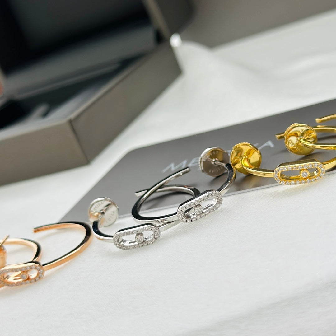 [Clara Jewely]CREOLES MOVE UNO PM DIAMOND EARRINGS