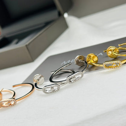 [Clara Jewely]CREOLES MOVE UNO PM DIAMOND EARRINGS