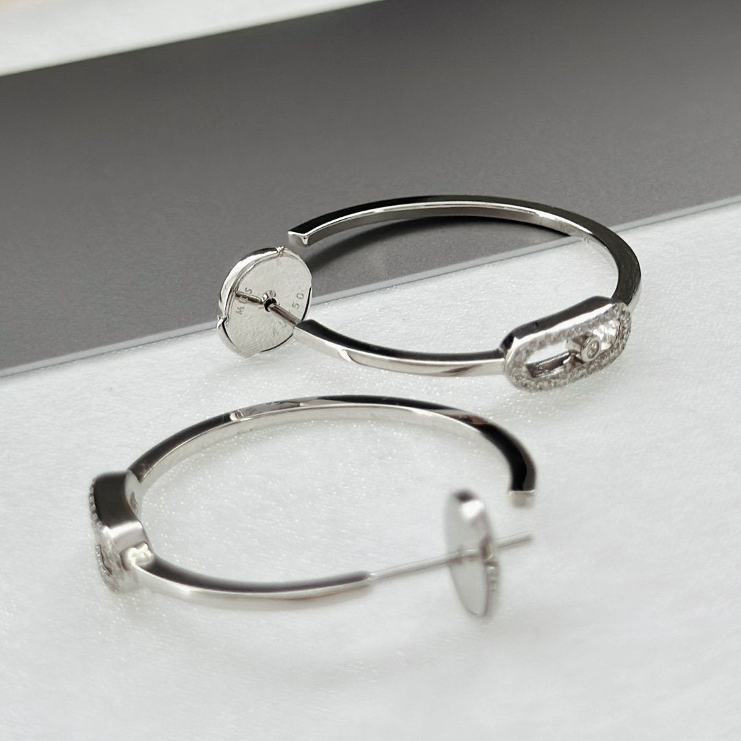 [Clara Jewely]CREOLES MOVE UNO PM DIAMOND EARRINGS