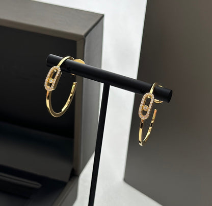 [Clara Jewely]CREOLES MOVE UNO PM DIAMOND EARRINGS