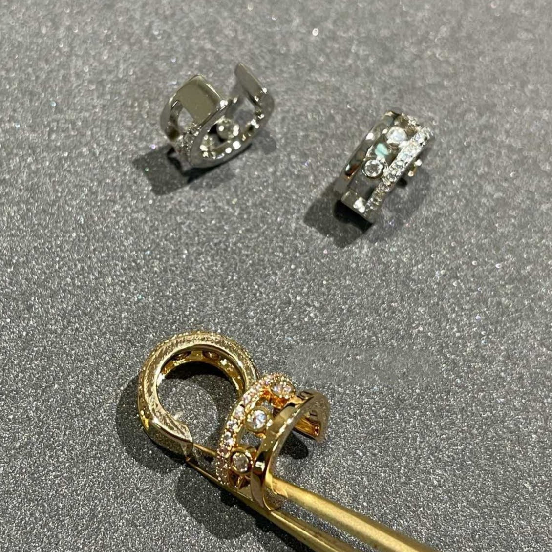 [Clara Jewely]MOVE ROMANE EARRINGS DIAMOND