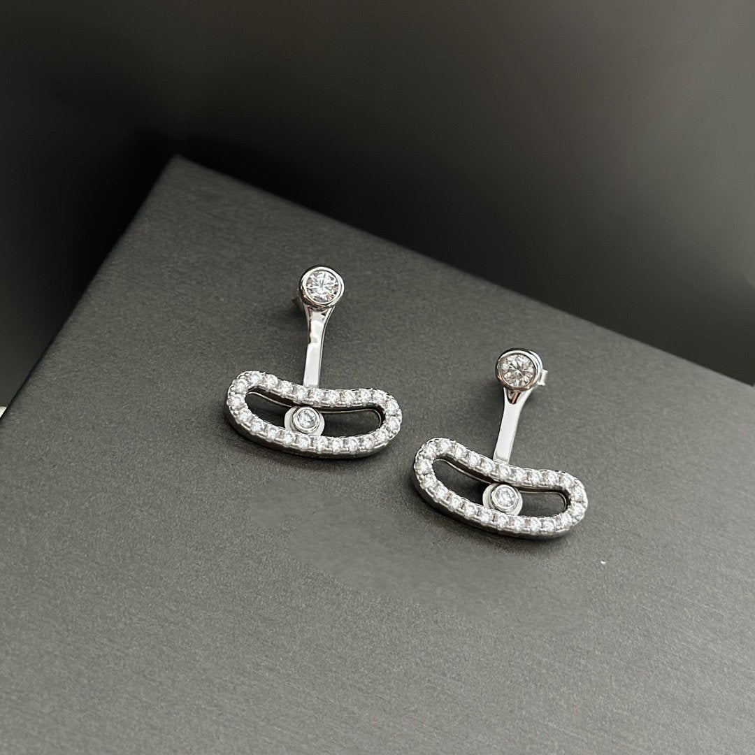 [Clara Jewely]MOVE UNO SILVER DIAMOND EARRINGS